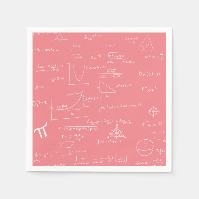 Party für rosa Mathematik Formeln und Gleichungen Serviette (Vorderseite)
