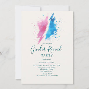 Party für Rosa und Blaue Farbe Einladung