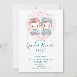 Party für Rosa und Blauer Junge oder Mädchen Einladung