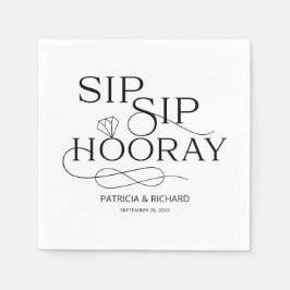 Party für Schwarz-Weiß-Sip-Stunden-Engagement Serviette