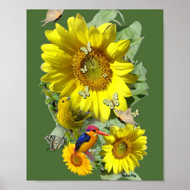 Party für Sonnenblumen Poster (Vorne)