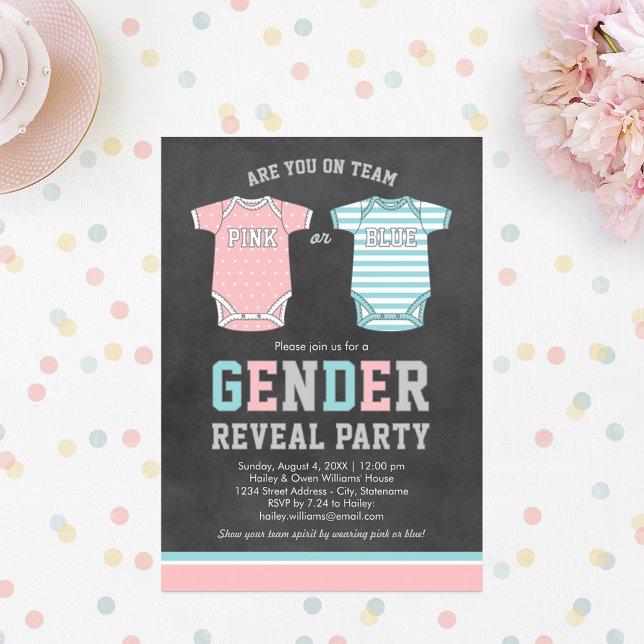 Party für Team Pink oder Blue Baby Gender Einladung (Von Creator hochgeladen)