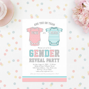 Party für Team Pink oder Blue Baby Gender Einladung