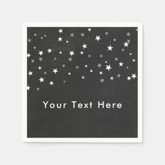 Party für verblichenes Black Denim Starry Grunge Serviette (Vorderseite)
