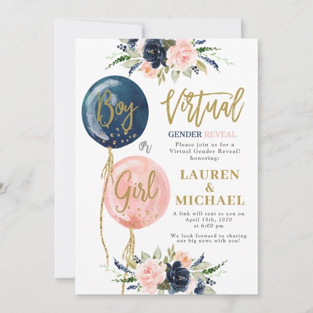 Party für virtuelles Geschlecht Einladung (Vorderseite)