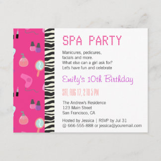 Party für Wellness-Center, für Mädchen Einladung