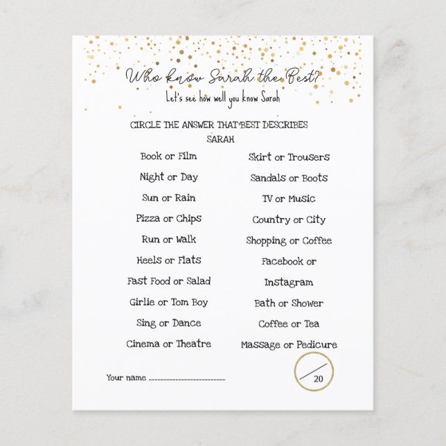 Party Game Advice for Graduate doppelseitig Flyer (Vorne)