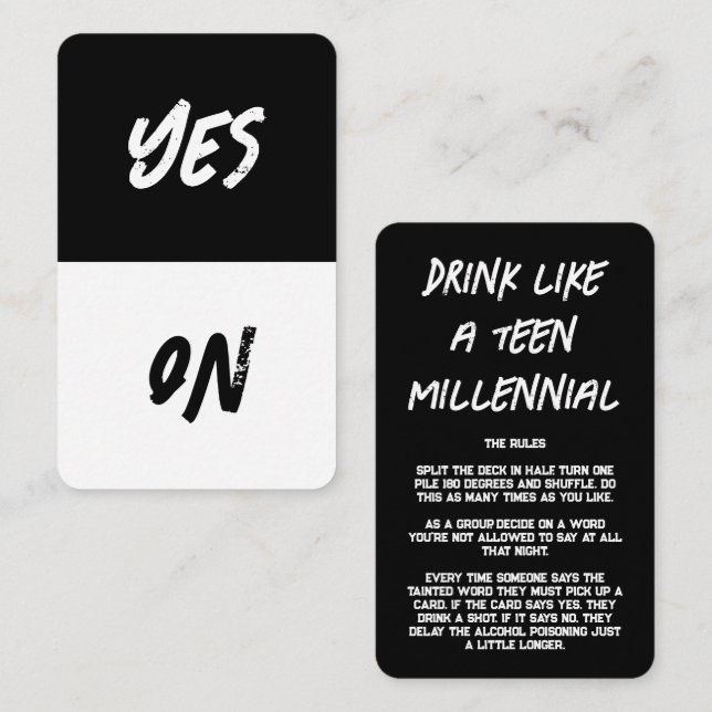 Party Game Cards Visitenkarte (Vorne/Hinten)