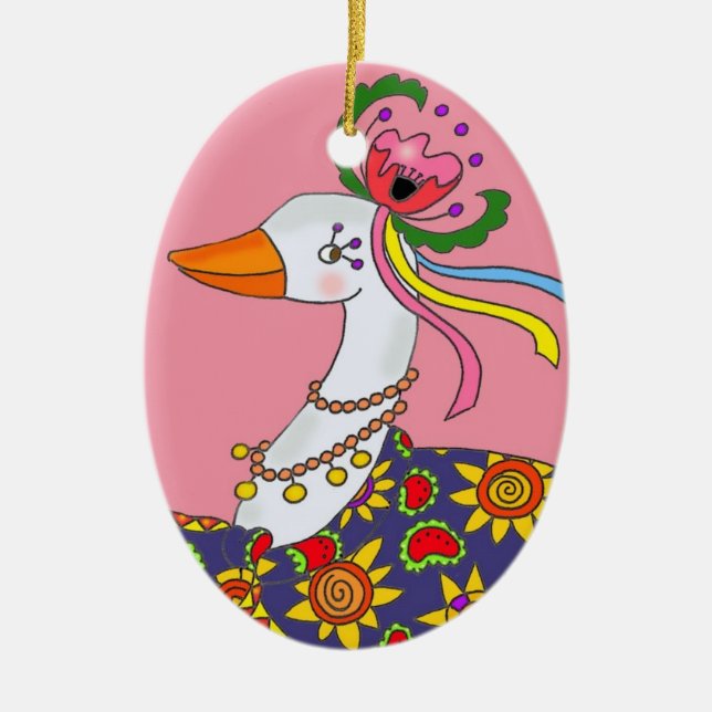 Party-Gans-ukrainische Volkskunst Keramikornament (Vorne)