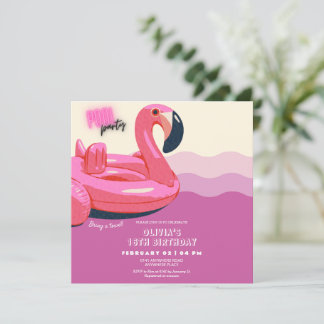 Party-Geburtstag eines modernen tropischen Schwimm Einladung