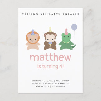 Party Geburtstag Einfache Einladung Postkarte