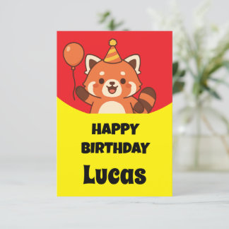 Party Geburtstag phantastischer roter Panda Einladung