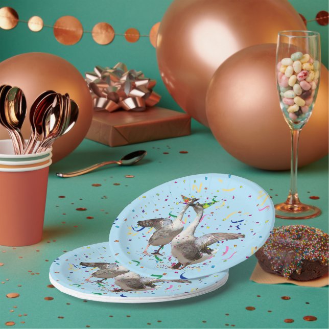 Party Geese Confetti Celebration Pappteller (Multi)