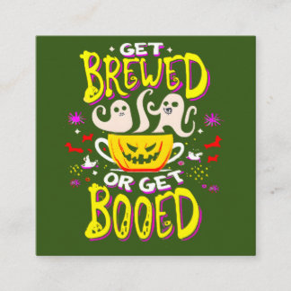 Party-Geschenk für das lustige Halloween-Kaffeekar Quadratische Visitenkarte