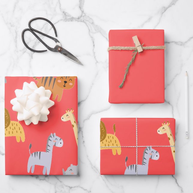 Party Geschenkpapier Set (Vorderseite)