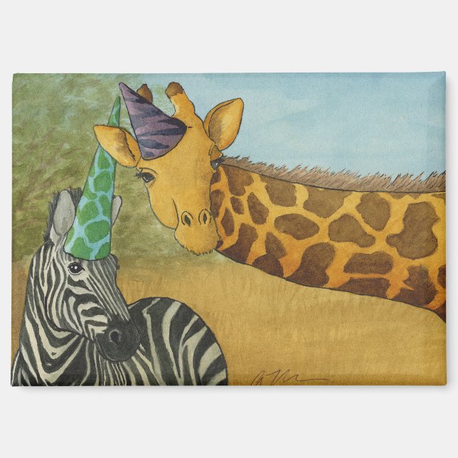 Party: Giraffe/Zebra Magnet 3.5"x2.5" (Vorderseite)