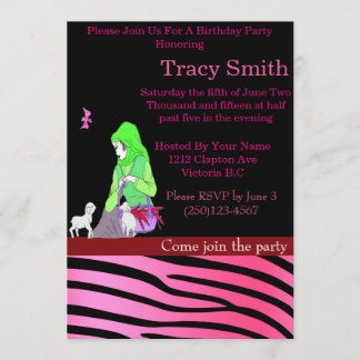 Party Girl Birthday Einladung #8
