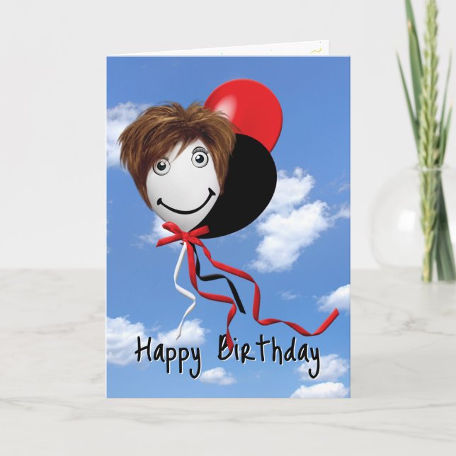 Party Girl on Balloon Karte (Vorderseite)