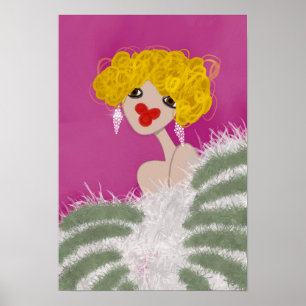 Party Girl Tanzende Pink Glam Mode Kunst Poster