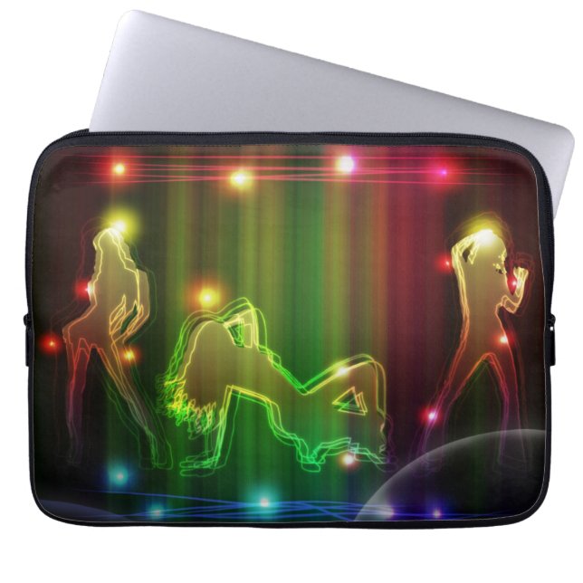 Party Girls Moderne trendige Neon Lights Laptopschutzhülle (Vorderseite)