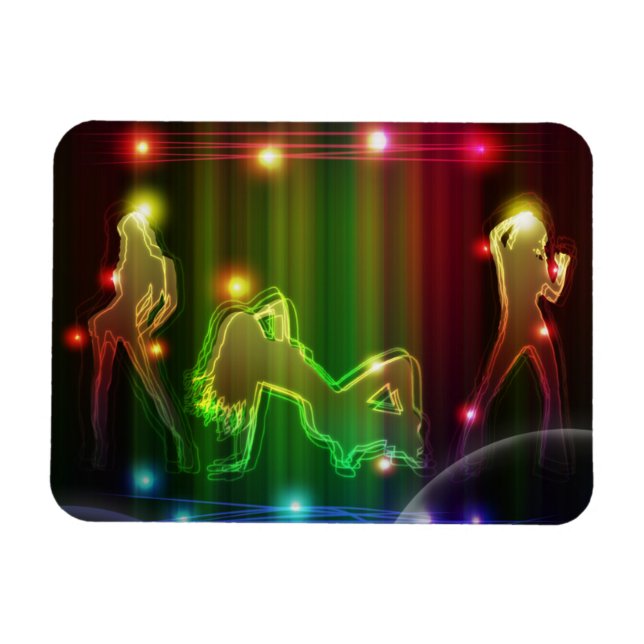 Party Girls Moderne trendige Neon Lights Magnet (Horizontal)