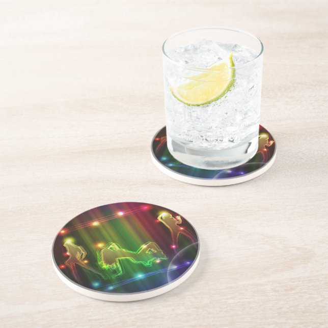 Party Girls Moderne trendige Neon Lights Untersetzer (Seite)