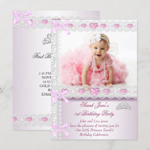 Party Girls Princess Pink Foto Einladung