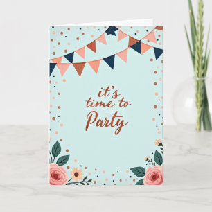 Party-Glitter-Wimpelkarte Karte