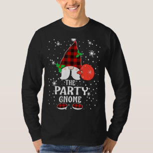 Party Gnome Buffalo Kariert Matching Family Christ T-Shirt