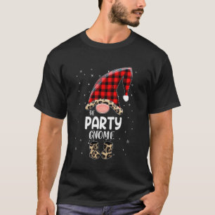 Party Gnome Buffalo Kariert Matching Family Christ T-Shirt