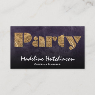Party   Gold & Lila Visitenkarte