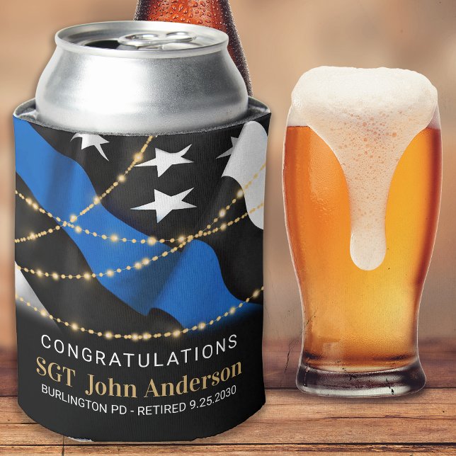 Party Gold Thin Blue Line Dosenkühler (Von Creator hochgeladen)