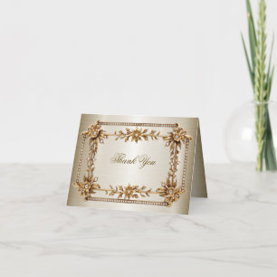 Party Gold Verziert Rectangle Dimond Blume Shiny Dankeskarte