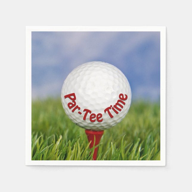 Party Golf Ball on Red T-Shirt Serviette (Vorderseite)