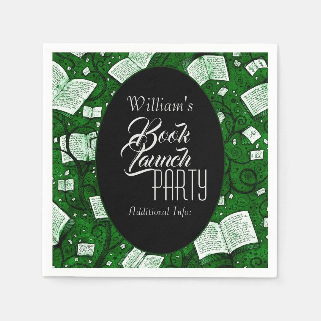 Party "Grüne Bücher" Serviette (Vorderseite)