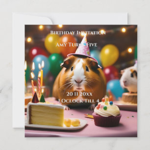 Party Guinea Schweinefleisch mit Kuchen und Ballon Save The Date