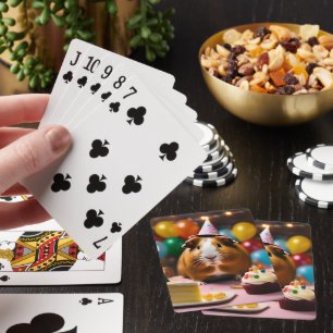 Party Guinea Schweinefleisch mit Kuchen und Ballon Spielkarten