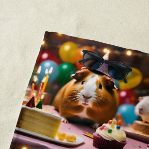 Party Guinea Schweinefleisch mit Kuchen und Ballon Strandtuch