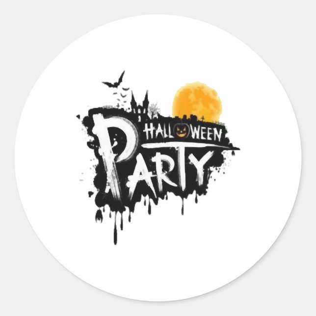 Party Halloween  Runder Aufkleber (Vorderseite)
