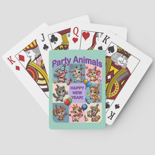 Party "Happy New Year" Spielkarten (Rückseite)