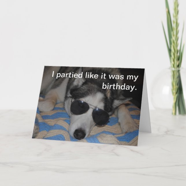 Party Hard Birthday Card Karte (Vorderseite)