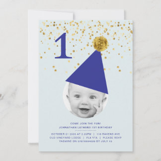 Party Hat - Einladung zum 1. Geburtstag