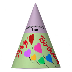 Party Hat Heart Balloons Personalisiert Partyhütchen