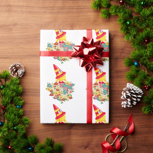 Party Hat Monster in the Garden Geschenkpapier (Feiertagsgeschenk)