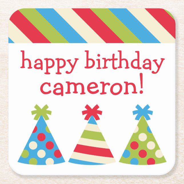Party HAT Personalisierte Untersetzer (Vorderseite)