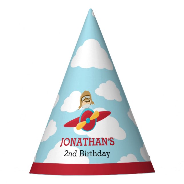 Party-Hats für Flugzeuge - Junge Kinder zum Geburt Partyhütchen (Vorderseite)