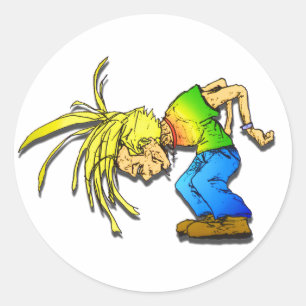 Party "Heavy Metal Mosh Pit Head Banger" Tier Runder Aufkleber