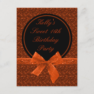 Party heller Glitzer-orange Einladung