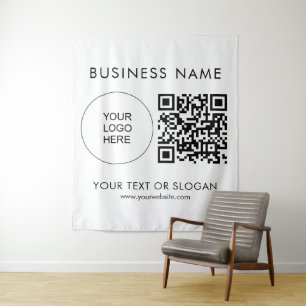 Party-Hintergrund-Logo für Veranstaltungen - QR-Co Wandteppich