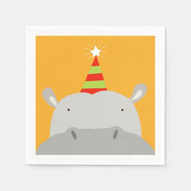 Party Hippo Serviette (Vorderseite)